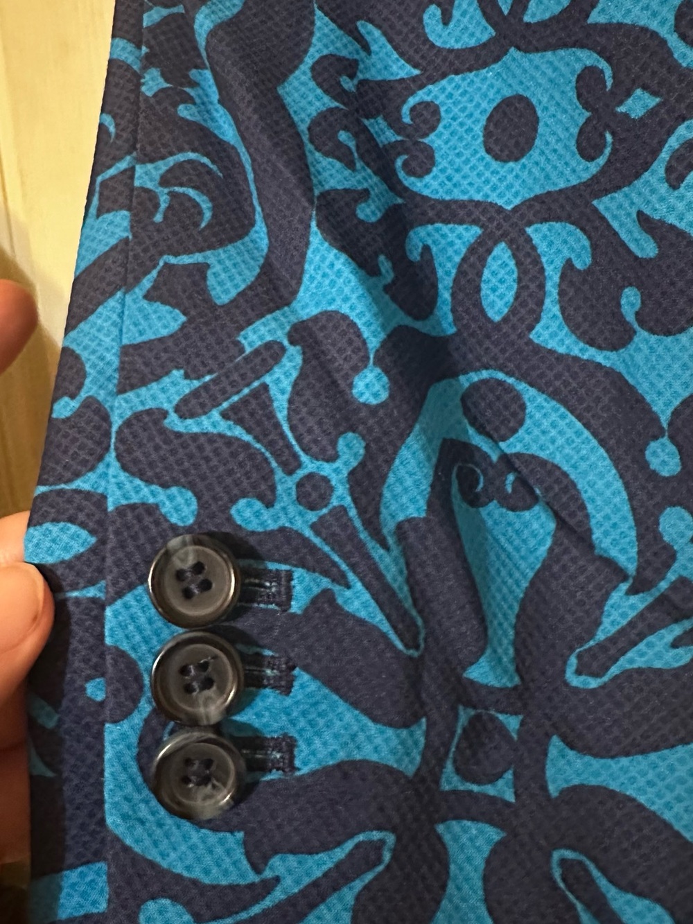 Talbots Blue Patterned Single-Button Blazer - Picture 5 of 7